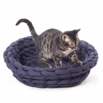 K&H Pet Products Knitted Pet Bed Navy 17" x 17" x 4"
