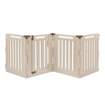 Richell Convertible Indoor/Outdoor Pet Playpen 4 Panel Soft Tan/Mocha 33.1" x 33.1" x 36" - R94191