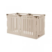 Richell Convertible Indoor/Outdoor Pet Playpen 6 Panel Soft Tan/Mocha 63.8" x 33.1" x 36" - R94192