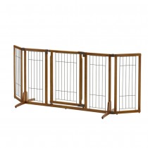 Richell Wide Premium Plus Freestanding Pet Gate with Door Brown 55.1" - 84.3" x 20.5" - 26" x 32" - R94904