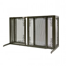 Richell Deluxe Freestanding Mesh Pet Gate Brown 52.2" - 69.1" x 27" x 36.2" - R94912