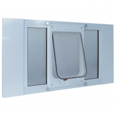 Ideal Pet Products Aluminum Sash ChubbyKat Flap Pet Door Medium White 1.25" x 10.75" x 23"