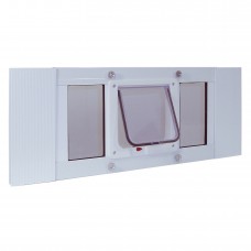 Ideal Pet Products Aluminum Sash Cat Flap Pet Door Small White 1.25" x 10.63" x 33"